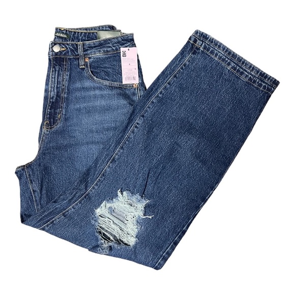 NWT Super-High Rise Distressed Baggy Mom Jeans sizes 6 & 8 - Picture 2 of 4